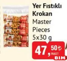 MASTER PİECES YER FISTIKLI KROKAN 5X30 G MASTER PİECES YER FISTIKLI KROKAN 5X30 G